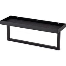 Banyo Havlu Rafı Siyah Renk 155X133X403 Mm
