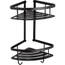 Banyo Duş Raf Sistemi Siyah Renk 427X197X280 Mm