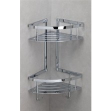 System Banyo Aksesuarları Duvara Monte Banyo Duş Raf Sistem Krom 28 cm