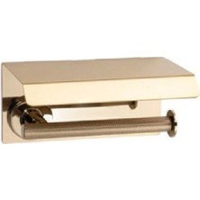 System Banyo Aksesuarları Purelıne Duvara Monte Kapaklı Tuvalet Kağıtlığı Gold 85x117x170 mm