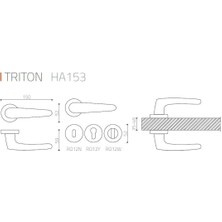 Trıton Altın - Oda Rozetli Kapı Kolu - Hha153Ro12N Gl