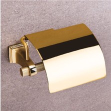 System Banyo Aksesuarları Sparklıne Duvara Monte Kapaklı Tuvalet Kağıtlığı Altın 88x95x156 mm