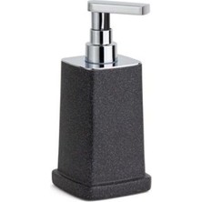 System Banyo Aksesuarları Reçine Tezgah Üstü Sıvı Sabunluk Siyah|Krom 195x95x87 mm