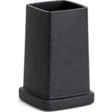 System Banyo Aksesuarları Reçine Tezgah Üstü Diş Fırçalığı Siyah 130x87x87 mm