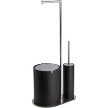 System Banyo Aksesuarları Banyo Hareketli Wc Set Siyah|Krom 719x211x350 mm