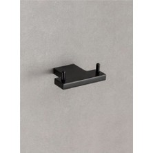 Plaın İkili Askılık Siyah Renk 28X60X80 Mm