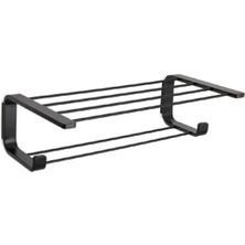 System Banyo Aksesuarları Banyo Havlu Rafı Duvara Monte Siyah 50 cm