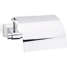 System Banyo Aksesuarları Bowlıne Duvara Monte Kapaklı Tuvalet Kağıtlığı Krom 92x95x157 mm