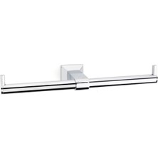 System Banyo Aksesuarları Bowlıne Duvara Monte İkili Tuvalet Kağıtlığı Krom 44x75x266 mm
