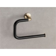 System Banyo Aksesuarları Nord Duvara Monte Halka Havluluk Gold|Siyah 24 cm