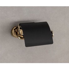Nord Kapaklı Tuvalet Kağıtlığı Gold/Siyah Renk 69X121X155 Mm