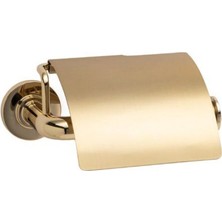 System Banyo Aksesuarları Nord Duvara Monte Kapaklı Tuvalet Kağıtlığı Gold|Altın Saten 69x121x155 mm