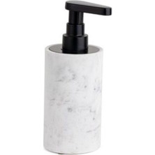 System Banyo Aksesuarları Reçine Tezgah Üstü Sıvı Sabunluk Mermer Desenli|Siyah 190x73x88 mm