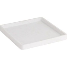 System Banyo Aksesuarları Reçine Tezgah Üstü Kare Banyo Tepsi Beyaz 22x220x220 mm