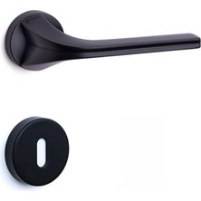 Matrıx Siyah - Oda Rozetli Kapı Kolu - Hha164Ro12N Al6