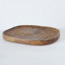 2 'Li Koyu Kahverengi Oval Tabak Seti 26 X 20 Cm - 32 X 27 Cm