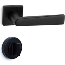 Arıel Rozetli Kapı Kolu Siyah Renk Wc - Hha231Ro12W Al6