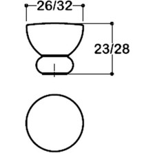 Krom Renkli 32 Mm Tek Delikli Kulp - Ssy1958 0032 Cr