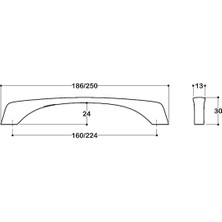 Krom Renkli 224 Mm Modern Kulp - Ssy4635 0224 Cr