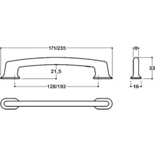 Saten Rengi 128 Mm Modern Kulp - Ssy4245 0128 Nb - Mobilya Kulpları - Tek Ebat