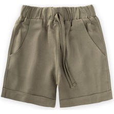 Cigit Sarh Keten Şort 2-9 Yaş Haki Yeşil