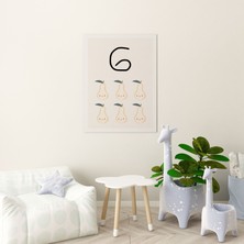 Pegziz Bebek Odası Dekorasyon - 6 Sayısı Modern Minimalist Kanvas Tablo - Çocuk Odası Tablo