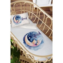 Homamia Isme Özel Anne Yanı 60X100 Beşik Uyku Nevresim Takımı Ayda Uyuyan Ayıcık