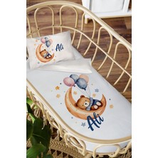 Homamia Isme Özel Anne Yanı 60X100 Beşik Uyku Nevresim Takımı Balonlu Ayı