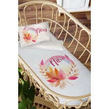 Homamia Isme Özel Anne Yanı 60X100 Beşik Uyku Nevresim Takımı Çiçekli Gökkuşağı