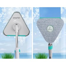 Smarter Aqua Master + Üçgen Aparat Temiz & Kirli Suyu Ayırma Özelliği Otomatik Temizlik Seti Mop Paspas Cam ve Köşe Için