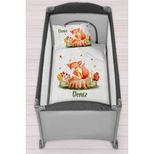 Homamia Isme Özel 75X120 Park Yatak Beşik Nevresim Takımı