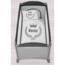 Homamia Isme Özel 75X120 Park Yatak Beşik Nevresim Takımı Kral