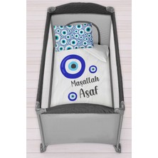 Homamia Isme Özel 75X120 Park Yatak Beşik Nevresim Takımı Maşallah