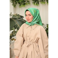 Silk Home Yeşil Desenli Tivil Ipek Eşarp 11433-23