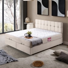 Setay Berlin Çift Kişilik Baza Başlık Letto Yatak Seti - Krem