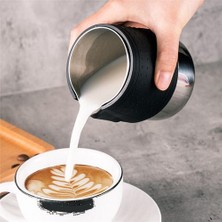 Xinhang 300 ml Paslanmaz Çelik Silikon Süt Frothing Sürahi Kapaklı Espresso Kahve Cappuccino Süt Krem Kupası Frothing Sürahi | Sütlüler (Yurt Dışından)