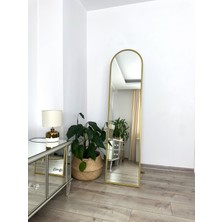 Effe Yapı Dekor Gold Metal Çerçeveli 160X40 cm Oval Ayaklı Boy Aynası