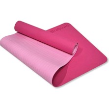 Rebuwo Çift Taraflı 6mm TPE Kaydırmaz Yoga Matı Pilates Minderi Pembe183 X 63 cm