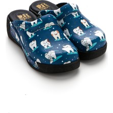 Drmoon Diş Desenli Ortopedik Taban Hakiki Deri Sabo Terlik