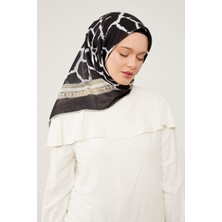 Levidor Soft Pamuk Eşarp - 90040-01 Siyah Krem