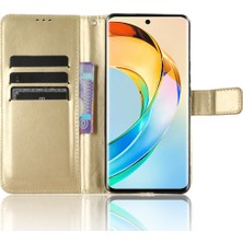 Xshine Honor X50 Çılgın At Dokusu Deri Telefon Standı Kasa Çırpma Önleyici Cep Telefonu Kabuğu Cüzdan Kapağı (Yurt Dışından)