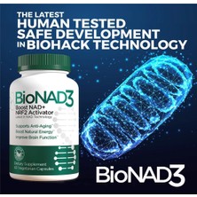 Bionad3 Nad+ Booster | Sirtuin Activator | Anti Aging | Proven Nicotinamide Riboside Booster | Metabolic Activator | Boosts Nad+ And Natural Energy | Vegan Friendly | 60 Capsul