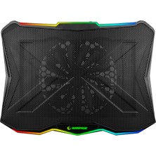 Rampage AD-RC8 SHOWY Siyah 180mm Fan 15-17 RGB Işıklı Notebook Soğutucu Stand