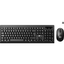 Lecoo KW210 Kablosuz Türkçe Q Klavye & Mouse Set Siyah