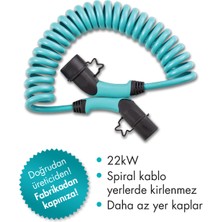 Volti Elektrikli Araç Şarj Kablosu - Spiral Tip-2, 22 Kw, 32a, 380v Ac, Togg-tesla Uyumlu