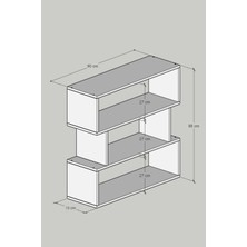 Alberas Shelfx Çok Amaçlı Ahşap Modern Kitaplık