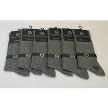 Alessa Socks Bambu Çorap Burun Dikişsiz Garson Boy 38-40 6 Çift Düz Gri Renk