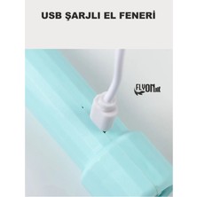 Flyonlook Şarjlı El Feneri 2 Kademeli 3W LED  Kamp Feneri 500 Lümel Ev Bahçe Ofis Için Lamba Fener