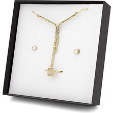 Forentina Su Yolu Kolye Küpe Yüzük Takı Seti PS2515