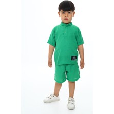 Lolli Boom Kids Erkek Çocuk Düğmeli Hakim Yaka Müslin Kumaş Şort Takım 2 Parça